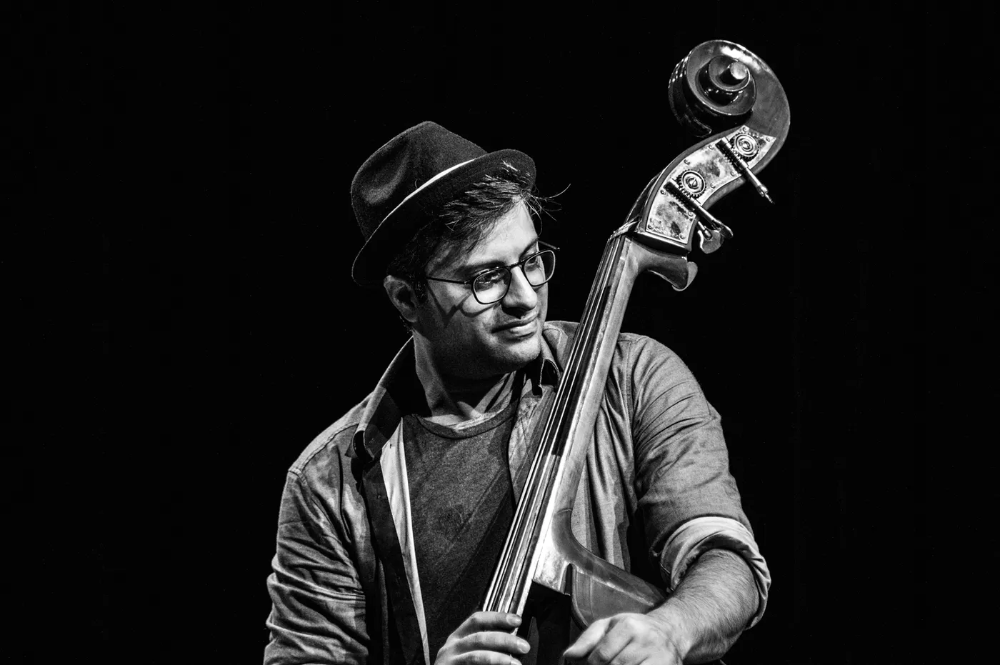 Adam Ben Ezra with double bass
