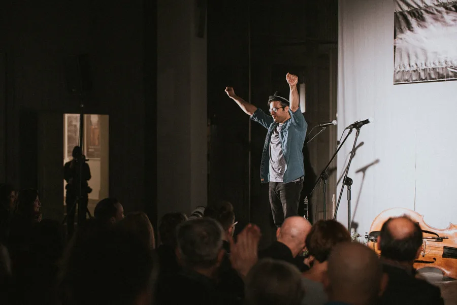 Adam Ben Ezra on stage after a performance