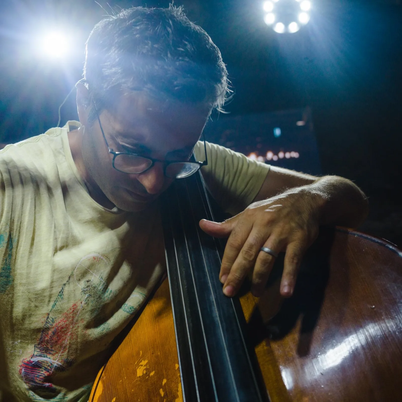 Adam Ben Ezra playing double bass