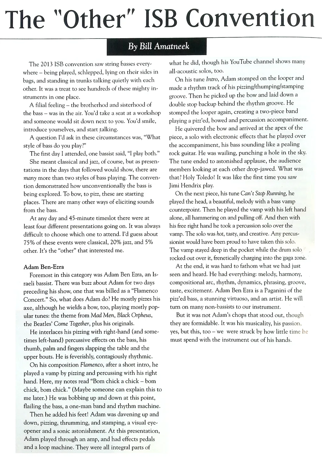ISB review - Adam Ben Ezra